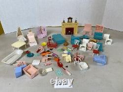 HUGE Vintage doll house miniature furniture house accessories lot 1B78