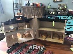 Hand Made Folding Doll House with Wood Furniture