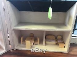 Hand Made Folding Doll House with Wood Furniture