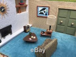 Handcrafted 1950s Dollhouse Midcentury Miniature