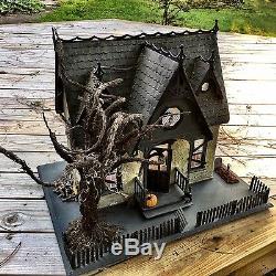 Handcrafted Wooden Eerie Haunted Dollhouse #19896