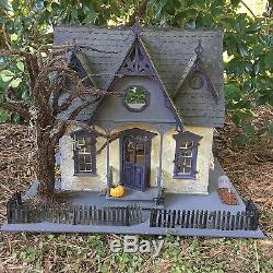 Handcrafted Wooden Eerie Haunted Dollhouse #19896