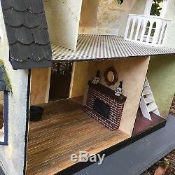 Handcrafted Wooden Eerie Haunted Dollhouse #19896