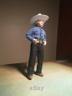 Handcrafted miniature 112 OOAK doll cowboy farmer f/dollhouse. ALMA Artistry