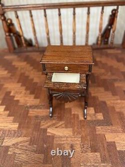 Handmade artisan dollshouse miniature Sewing table by'David Booth