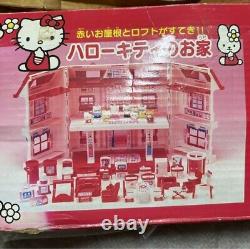 Hello Kitty Sanrio Doll House Family Miniature figure Retro Red Used from japan