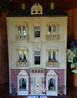 High Hall very large, Vintage Dolls House with lit chandeliers