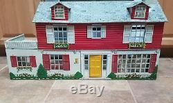 Huge 33 Marx Tin Litho Mansion Dollhouse Marxie Mansion VHTF with Furniture lot