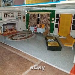 Huge 33 Marx Tin Litho Mansion Dollhouse Marxie Mansion VHTF with Furniture lot