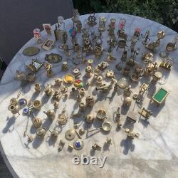 Huge Job Lot Collection of Vintage Miniature Brass Ornaments Dolls House