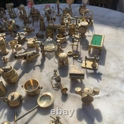 Huge Job Lot Collection of Vintage Miniature Brass Ornaments Dolls House
