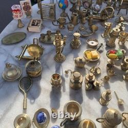 Huge Job Lot Collection of Vintage Miniature Brass Ornaments Dolls House