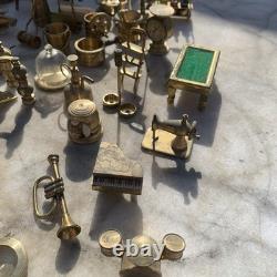 Huge Job Lot Collection of Vintage Miniature Brass Ornaments Dolls House