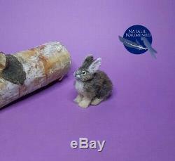 IGMA ARTISAN OOAK Christmas Bunny Handmade Realistic Dollhouse Miniature cat dog