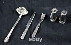 IMPERIAL Cast Metal Doll House Miniature Dish Set Table Settings 33 Pieces