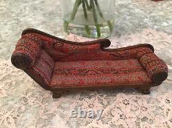 Ivan Lawson. Miniature furniture chaise lounge fainting couch doll house signed