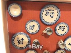 JANE GRABER 2018 16 DISH Set Miniature IGMA Artisan Signed Pottery Dollhouse