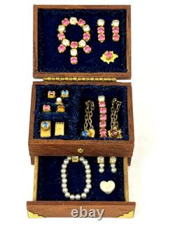 JB Signed Jewellery Box with Drawer Victorian Doll House Artisan 1/12 Miniature