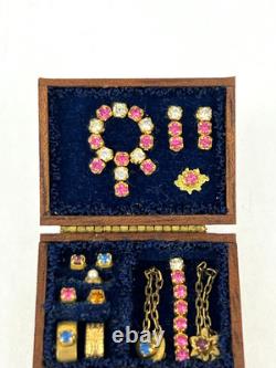 JB Signed Jewellery Box with Drawer Victorian Doll House Artisan 1/12 Miniature