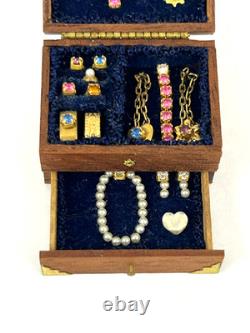 JB Signed Jewellery Box with Drawer Victorian Doll House Artisan 1/12 Miniature