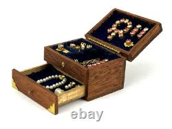 JB Signed Jewellery Box with Drawer Victorian Doll House Artisan 1/12 Miniature