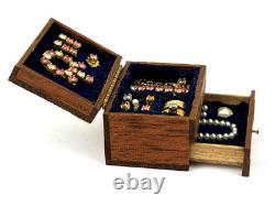 JB Signed Jewellery Box with Drawer Victorian Doll House Artisan 1/12 Miniature