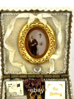 JB Signed Wedding Keepsake Box Doll House Artisan 1/12 Miniature