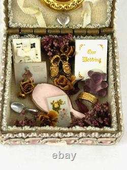JB Signed Wedding Keepsake Box Doll House Artisan 1/12 Miniature