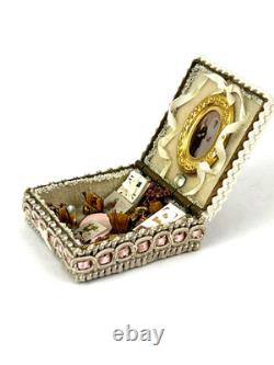 JB Signed Wedding Keepsake Box Doll House Artisan 1/12 Miniature