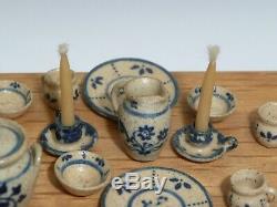 Jane Graber 17 Piece Dinner Wear Pottery Miniature IGMA Artisan, Signed'88