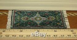 Joan Grimord Green Silk Punch Needle Rug Artisan Dollhouse Miniature