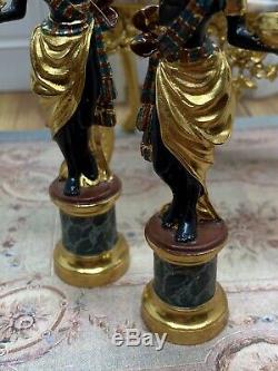 John Hodgson Dollhouse Miniature 5 Set Of Blackamoor Women Gold Over Pewter