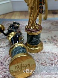 John Hodgson Dollhouse Miniature 5 Set Of Blackamoor Women Gold Over Pewter