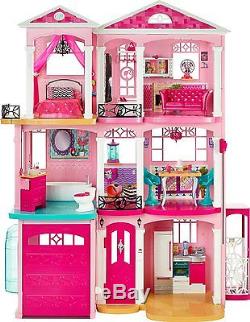 KIDS Large Deluxe DOLL HOUSE with Furniture Barbie Childrens Pretend Play 3-10 Yrs