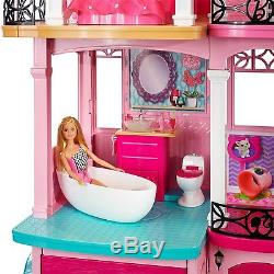 KIDS Large Deluxe DOLL HOUSE with Furniture Barbie Childrens Pretend Play 3-10 Yrs