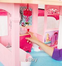 KIDS Large Deluxe DOLL HOUSE with Furniture Barbie Childrens Pretend Play 3-10 Yrs