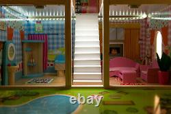 KINDERPLAY wooden dollhouse furniture accessories + LED light GS0020