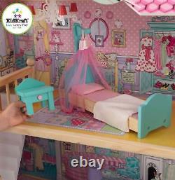 KidKraft Annabelle Large Wooden Play Dollhouse with 17 Furniture Accessories, Pink