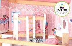 KidKraft Kids Chelsea Doll Big Wood Dollhouse Children Pink Fashion w Furniture