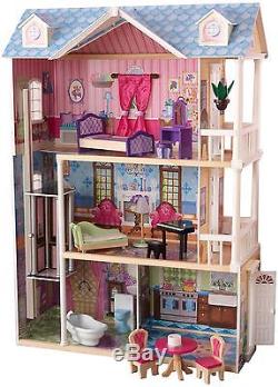 KidKraft My Dreamy Dollhouse with 14 Pieces Of Furniture For Girls 65823 New