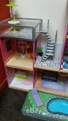 Kidcraft Country Mansion Dolls House Huge Big Large Pink with Lift and pool