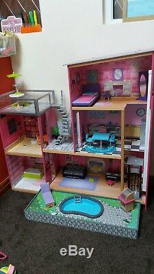 Kidcraft Country Mansion Dolls House Huge Big Large Pink with Lift and pool