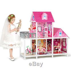 Kidcraft Dolls House Princess' Pink Little Villa With Furniture & Dolls Girls
