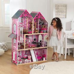 Kidkraft Bella Wooden Kids Dollhouse Dolls House + Furniture Barbie Doll