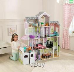 Kidkraft Country Estate Dollhouse, Large Wooden Doll Mansion fits Barbie Dolls