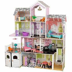 Kidkraft Country Estate Dollhouse, Large Wooden Doll Mansion fits Barbie Dolls