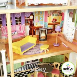 Kidkraft Girl Wooden MANSION Doll House Play Role Fits Barbie Dolls 30cm Tall 3+