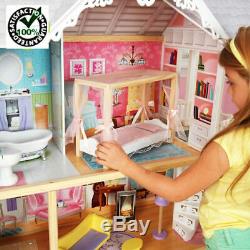 Kidkraft Girl Wooden MANSION Doll House Play Role Fits Barbie Dolls 30cm Tall 3+