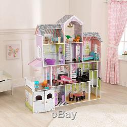 Kidkraft Grand Estate Wooden Girls Dolls House Furniture Barbie Dollhouse