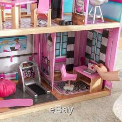 Kidkraft Shimmer Mansion Dollhouse Wooden Dollhouse Fits Barbie Sized Dolls